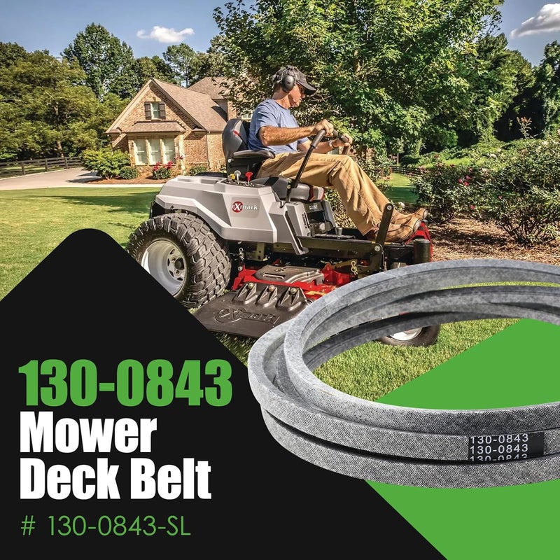 GEATaaT 130-0843 Mower Deck Belt Fit for Toro TimeCutter 75754 75756 74740 74741 74793 75757 54'' Deck, 74768 74778 50'' Deck & Exmark Quest E/S-Series Zero Turn Mower Replace# 130-0843-SL (0.5" X 144.4") - Image 2